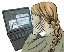 Mädchen vor einem Computer